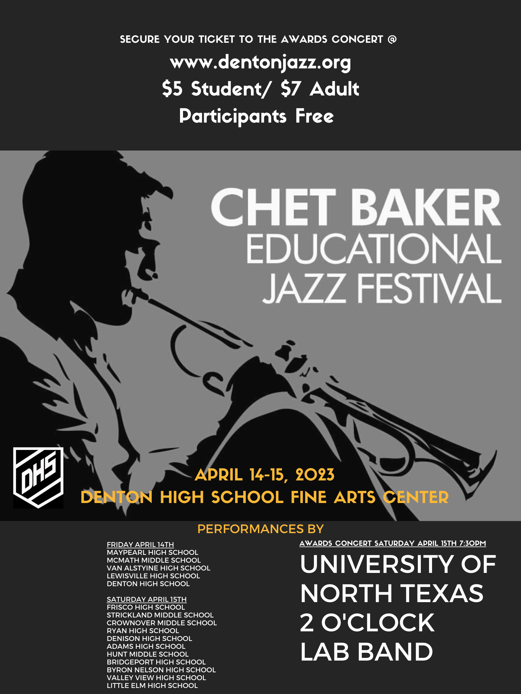 Chet Baker Educational Jazz Festival Awards Concert Tickets, Denton