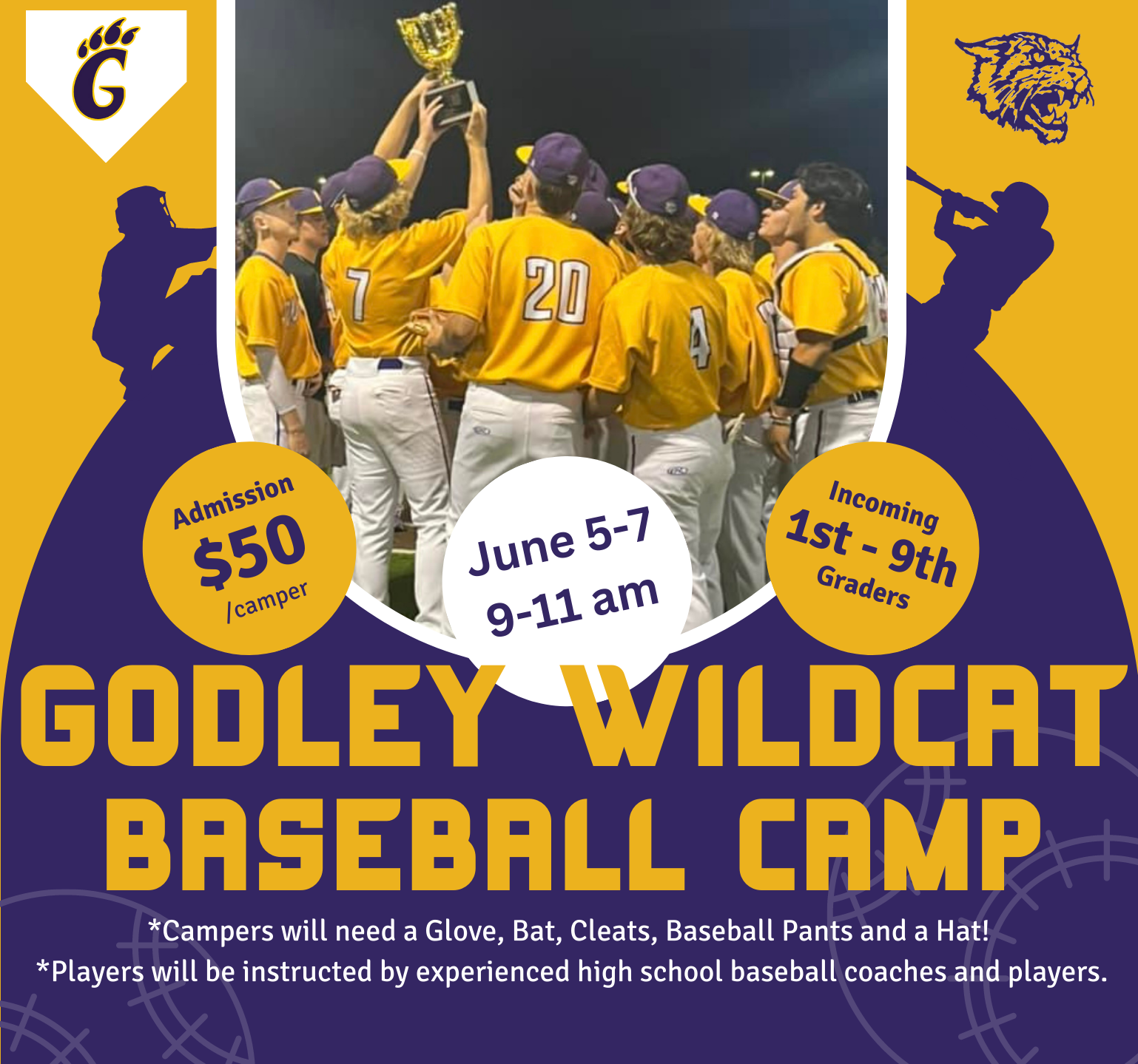 wildcat-baseball-camp-2023-tickets-godley-high-school-baseball-field